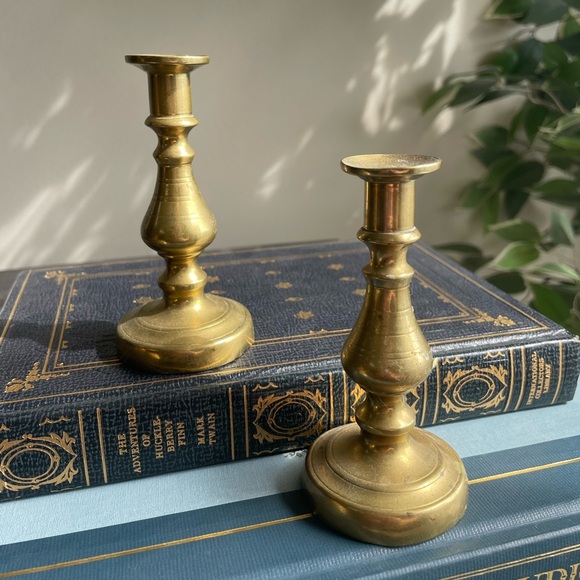 Vintage Brass Mini Candlesticks - Picture 1 of 4